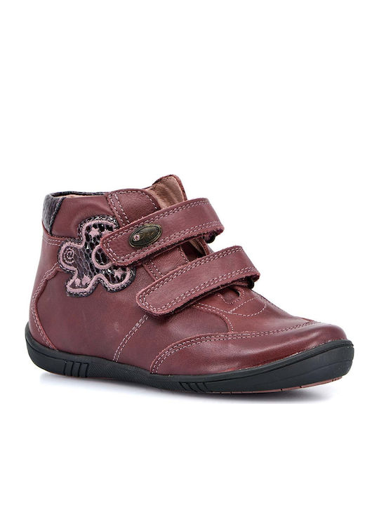 PAPISTAS KIDS BOOTS FOR GIRL WITH BURGUNDY LEATHER