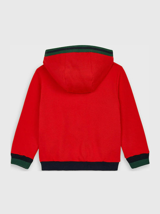 Bluze și Hanorace Pentru Copii Cardigan Cu Glugă și Buzunare Roșu