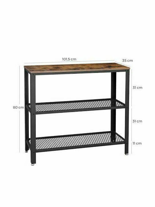 Κονσόλα από Ξύλο & Μέταλλο Μαύρη / Καφέ Μ101.5xΠ36xΥ80εκ.