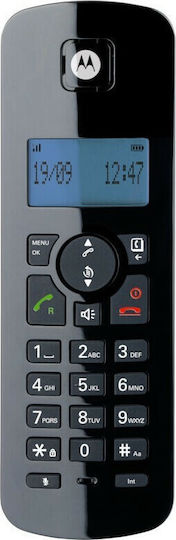 Motorola C4201 Schnurlostelefon mit Griechischem Menü Schwarz