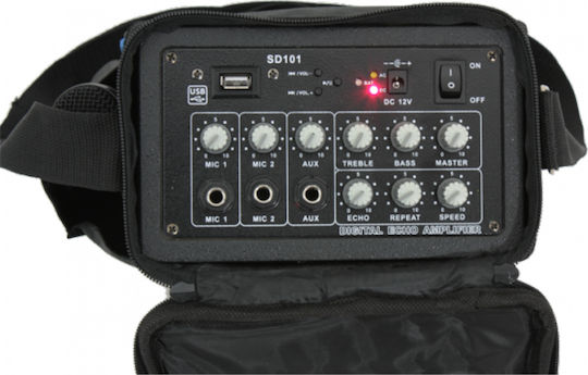 Ibiza Sound Karaoke Lautsprecher mit Kabelgebundenem Mikrofon PORT6 Schwarz