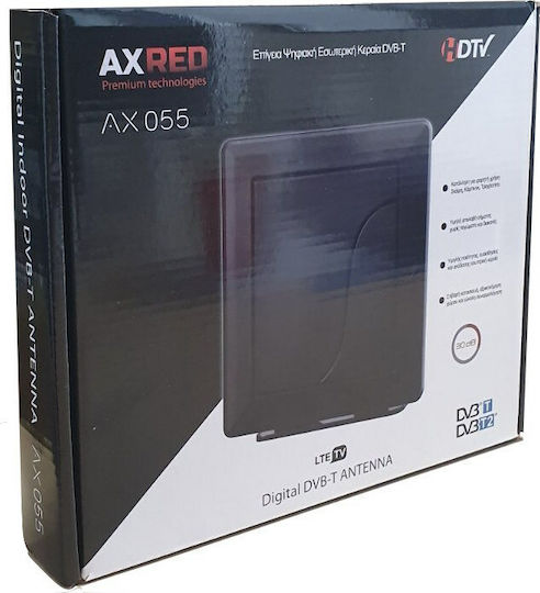 Axred AX 055 Εσωτερική Κεραία Τηλεόρασης (δεν Απαιτεί Τροφοδοσία) Μαύρη