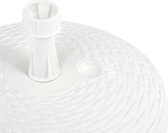 vidaXL Βάση Ομπρέλας Νερού-Άμμου Πλαστική 19-33mm 15lt Στρογγυλή Λευκή