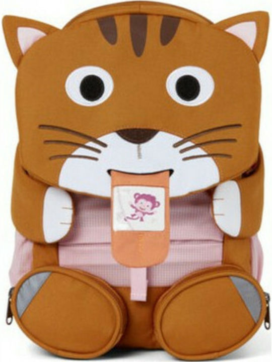 Affenzahn Cat Schulranzen Rucksack Kindergarten Braun mit Flaschenhalter 8Liter