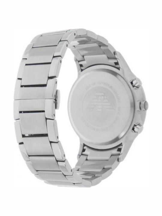 Emporio Armani Classic Men's Watch 43mm Chronograph Battery with Silver Metal Bracelet