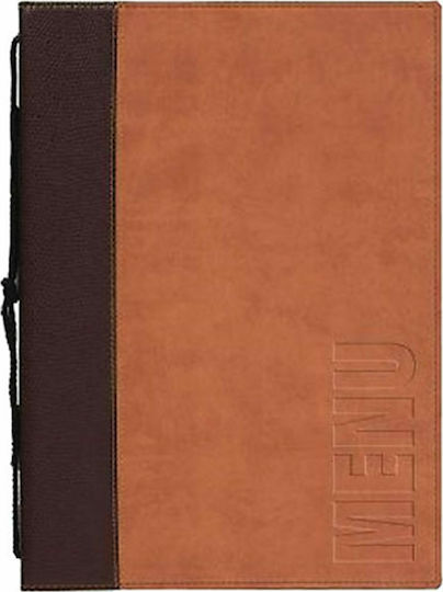 Securit Menu Holder Made of PU Leather in Brown Colour 25.3x17.7 cm Trendy Range A5