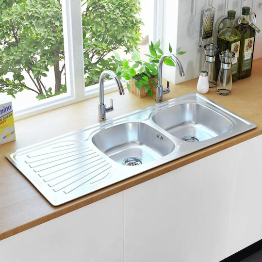 vidaXL 145075 Ένθετος Inox Brushed Μ120xΠ50cm Ασημί vidaXL 145075 Ένθετος Inox Brushed Μ120xΠ50cm Ασημί