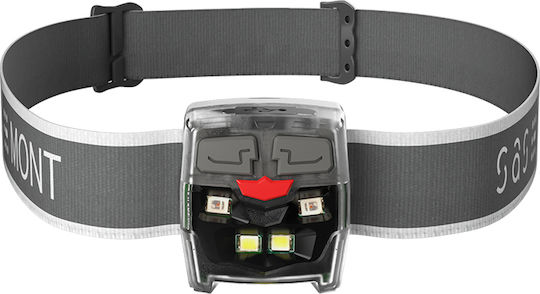 SAS Rechargeable Headlamp LED IPX6 with Maximum Brightness 75lm Mont 450 G4 Gray