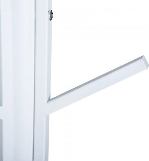 HomCom Cuiere de podea Metal Alb 9 Poziții 45x45x180cm