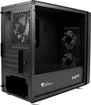 Genesis Irid 353 ARGB Геймърско Micro Tower Компютърна Кутия с Страничен Прозорец Черна