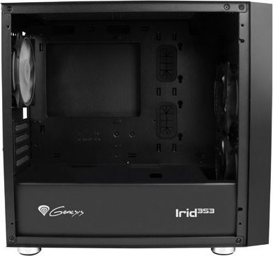 Genesis Irid 353 ARGB Геймърско Micro Tower Компютърна Кутия с Страничен Прозорец Черна