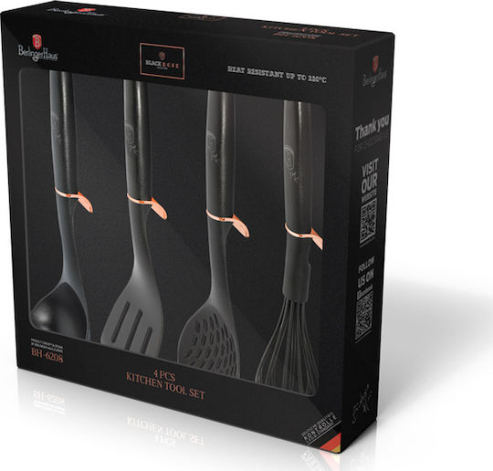 Berlinger Haus Plastic Cooking Utensil Set Black Black Rose Collection 4pcs