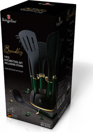 Berlinger Haus Plastic Cooking Utensil Set with Base Emerald Collection 7pcs