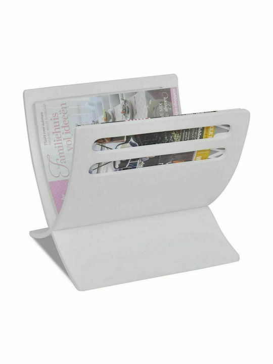 vidaXL Wooden Magazine Rack White 29.5x26.5x29.5cm