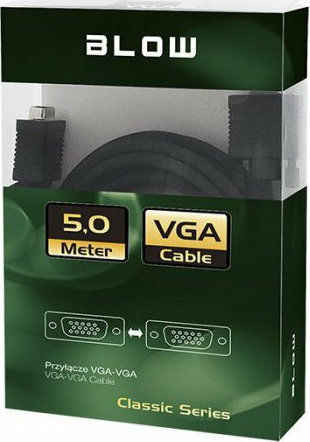 Blow Кабел VGA мъжки - VGA мъжки Черен 5м (VG-613)