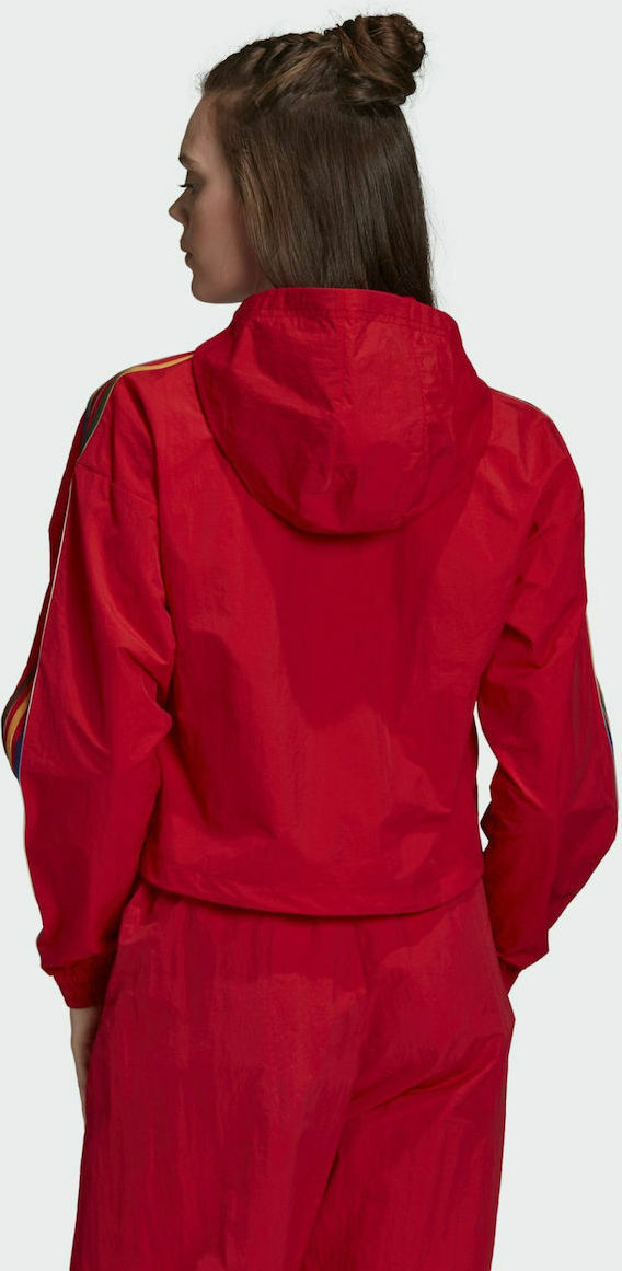Adidas Adicolor Half Zip Crop Top Scarlet GJ7717 Skroutz.gr