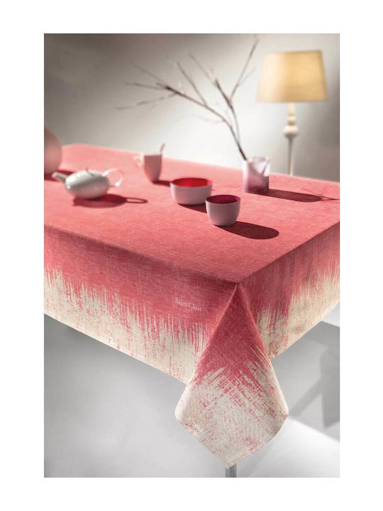 Saint Clair 1021 Polyester Stain Resistant Tablecloth Tomato Beige 145x180cm