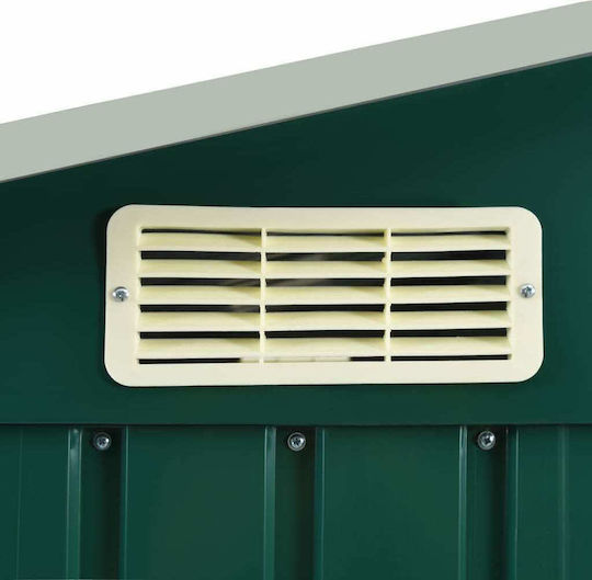 Metallic Garden Shed Galvanized Green with Air Vents M2.05xW1.30xH1.83m