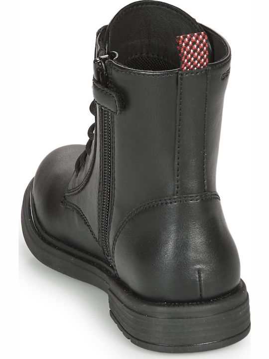 ECLAIR Leather Kids Boots with Zipper Black