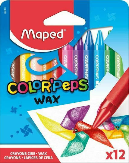 Maped Color Peps Wax Crayons Set 12 Colours