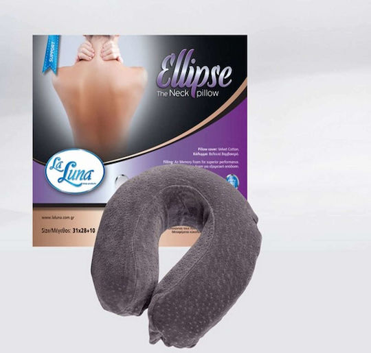 La Luna Ellipse Memory Foam Travel Pillow Gray