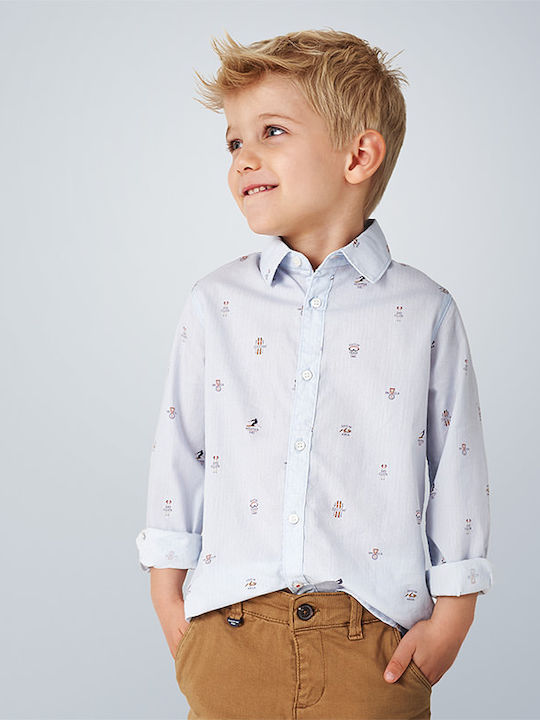 Mayoral Kids Striped Shirt Light Blue