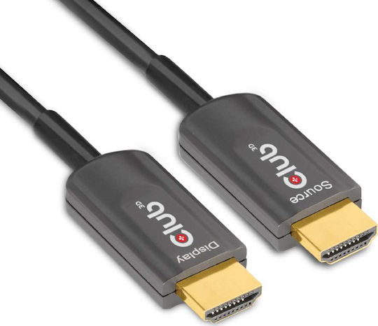 Club3D AOC HDMI 2.1 Ultra High Speed 48Gbps 4K 120Hz HDR VRR Free Angle (180°) Cable HDMI male - HDMI male Length 20m Colour Black
