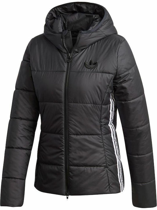Originals Women's Short Puffer Jacket for Winter with Hood Black
