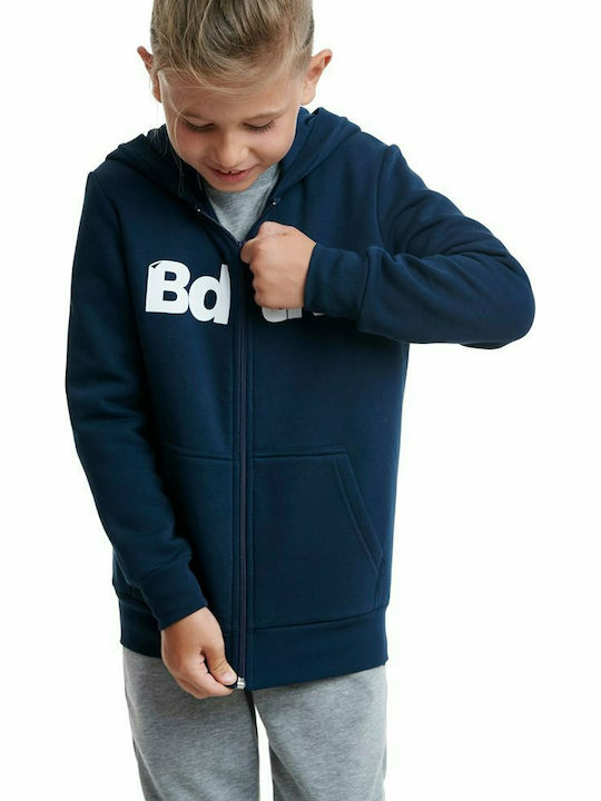 BodyTalk Boys Athleisure Hooded Sweatshirt 1202-751022 with Zipper Blue