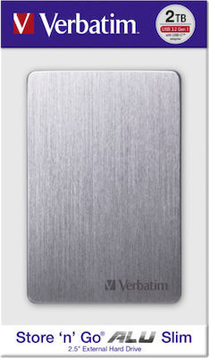 Verbatim Store 'n' Go ALU Slim USB 3.2 External 2.5" HDD 2TB Gray