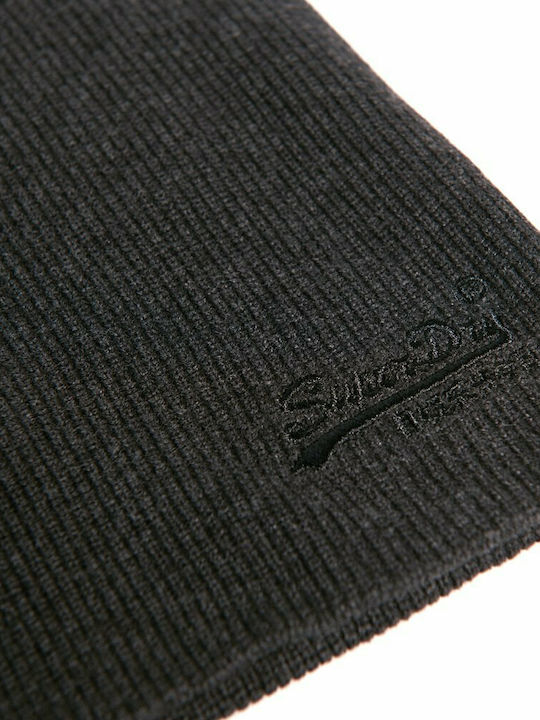 Beanie Ανδρικός Σκούφος με Rib Πλέξη σε Γκρι χρώμα