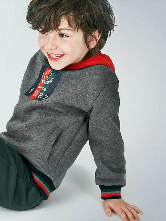 Mayoral Kids Sweatshirt with Hood and Pocket Gray