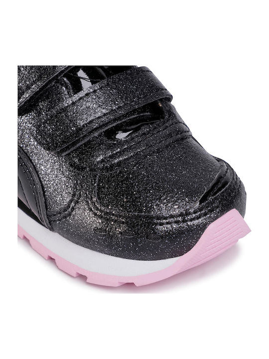 Vista Glitz Παιδικά Sneakers με Σκρατς Μαύρα