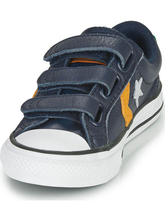 Star Player OX 3V L Παιδικά Sneakers Ανατομικά με Σκρατς Μπλε