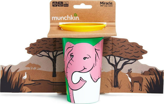 Munchkin Baby Cup Miracle 360° Wildlove Sippy Cup made of Plastic Pink 266ml for 12m+m+