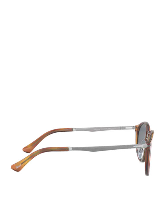 Persol Woman Sunglasses with Brown Tartaruga Horn-Rimmed Frame and Blue Polarized Lens PO3248S 96/56