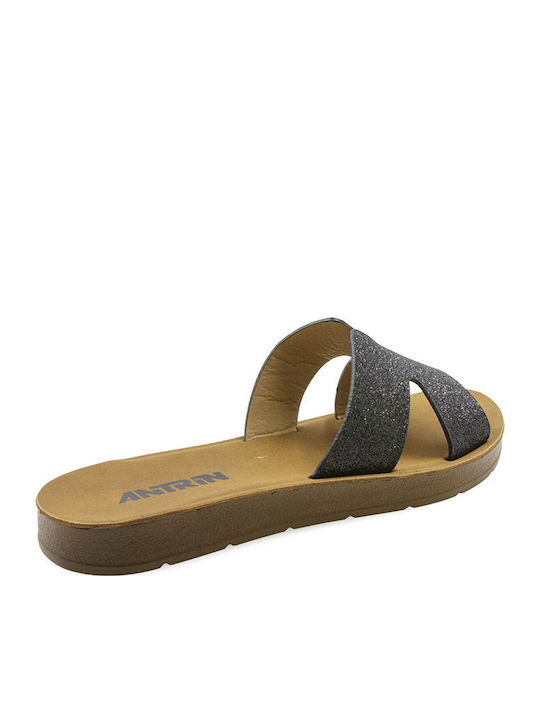 Antrin Graciela Women's Flat Sandals Anatomic in Black Color