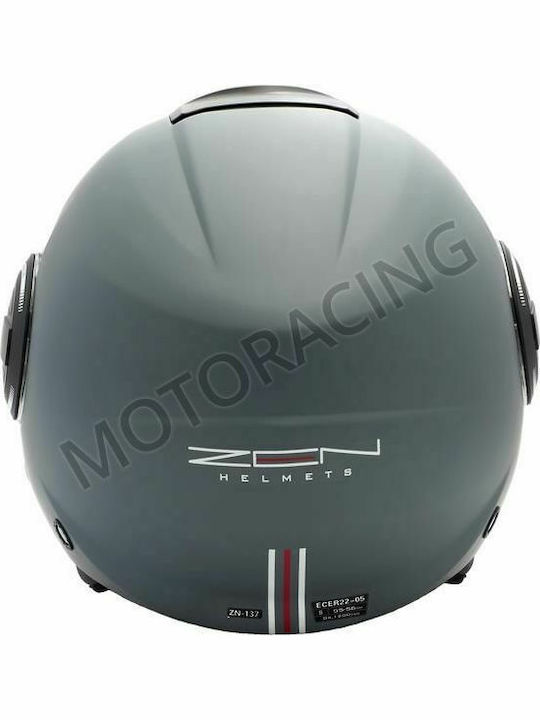 Zen ZN-737 Matt Grey Κράνος Μηχανής Jet ECE 22.05 με Sunvisor