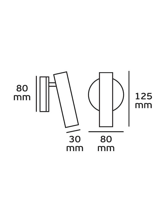 VK Lighting Μονό LED Σποτ σε Κίτρινο Χρώμα
