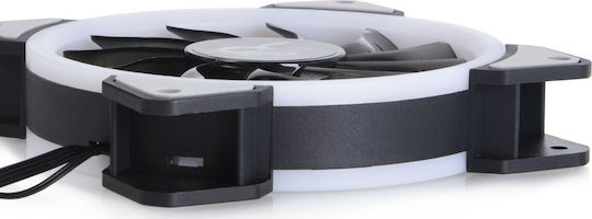 Alphacool Eiszyklon Aurora LUX Digital Case Fans 120mm (1100rpm / 57.9cfm) with RGB Lighting and Connection 6-Pin Pack of 3