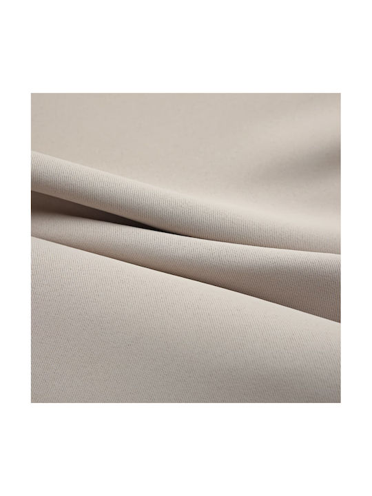 vidaXL Set of Beige Blackout Curtains with Grommets 140x225 cm