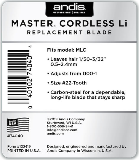 Andis Master Cordless Grooming Devices Accessories Spare Part 74040