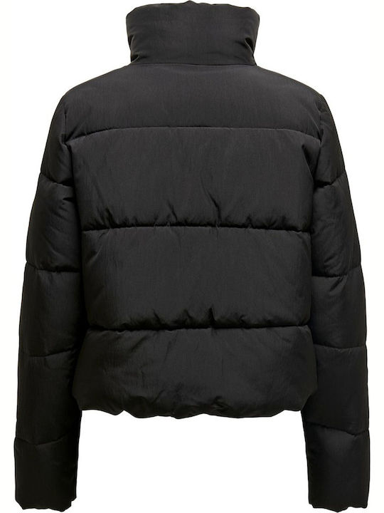 Dolly Crop Γυναικείο Puffer Μπουφάν για Χειμώνα Μαύρο