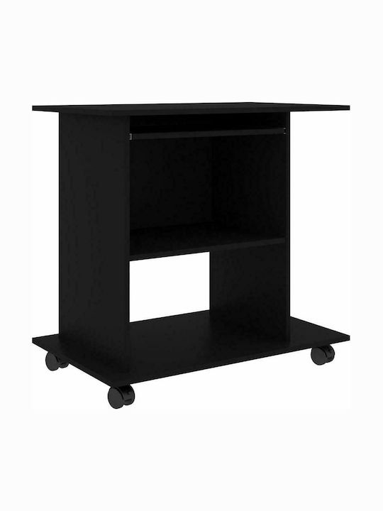 Γραφείο Υπολογιστή Ξύλινο Μαύρο 80x50x75εκ.