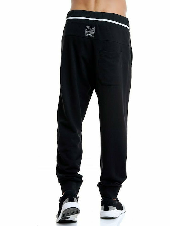 BodyTalk 1202-956600 Men's Fleece Sweatpants with Rubber Black