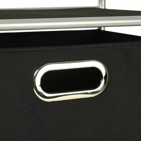 vidaXL Metallische Aufbewahrungsbox mit Rädern Schwarz 41,5x31x89,5cm