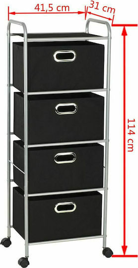 vidaXL Metallic Storage Box with Wheels