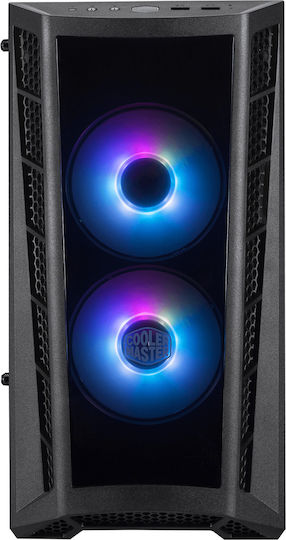 CoolerMaster MasterBox MB320L ARGB with Controller Gaming Mini Tower Κουτί Υπολογιστή με Πλαϊνό Παράθυρο Μαύρο