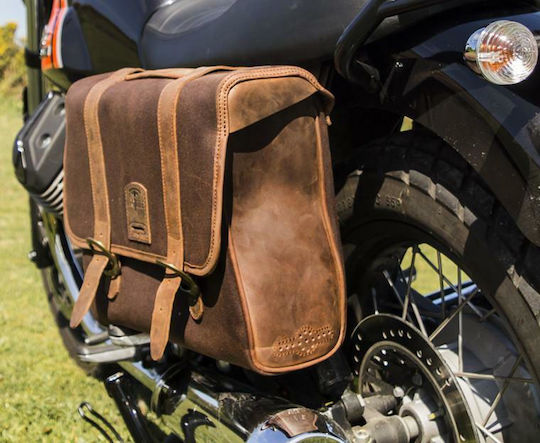 Longride Racer Saddlebag Single Side Πλαϊνή Βαλίτσα Μοτοσυκλέτας 15lt σε Καφέ Χρώμα
