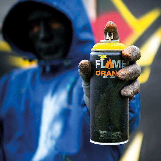 Flame Paint Spray Farbe Flame Orange Acryl mit Matt Effekt Gold 400ml